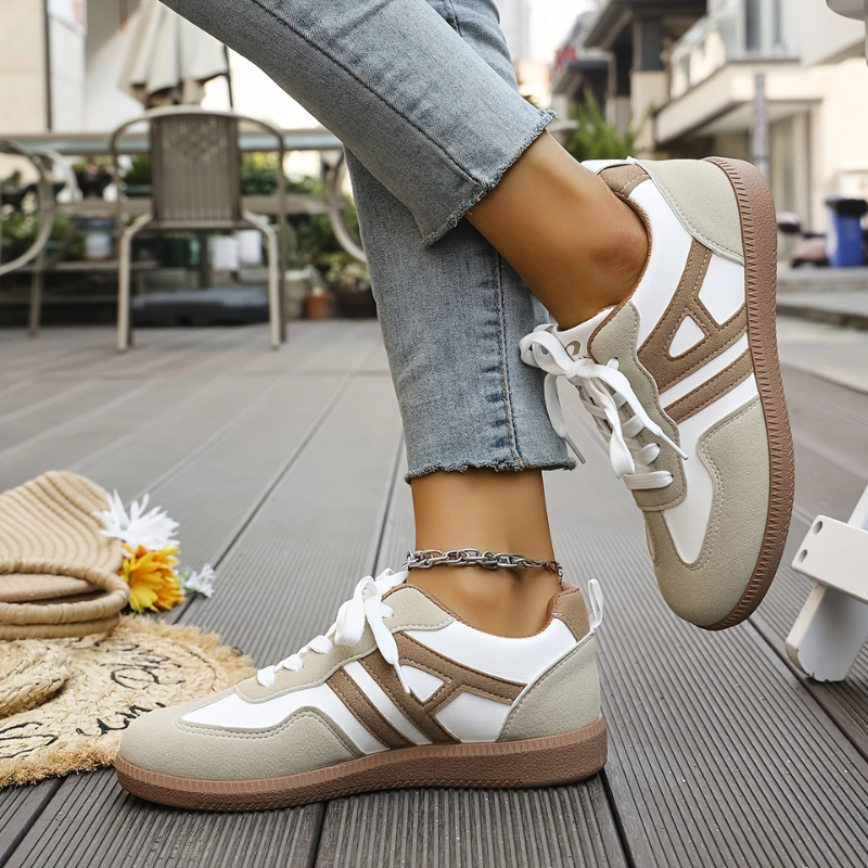 Sneakers | Beige | Snörning | Casual sneakers | Damskor-Mira Lina