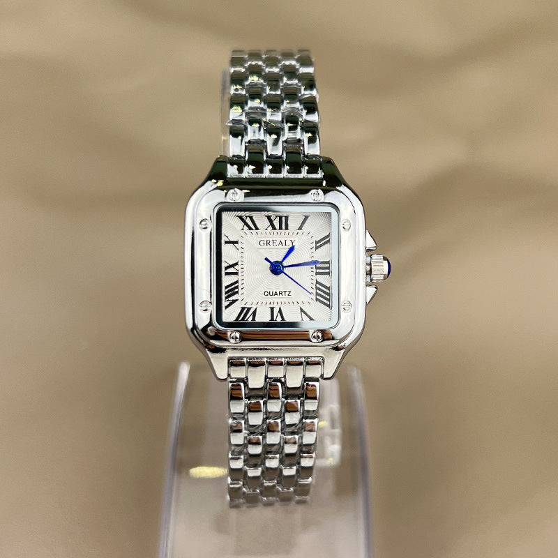 Square Watch | Kromton | Gul metallton | Quartz Watch | Damklockor-Mira Lina
