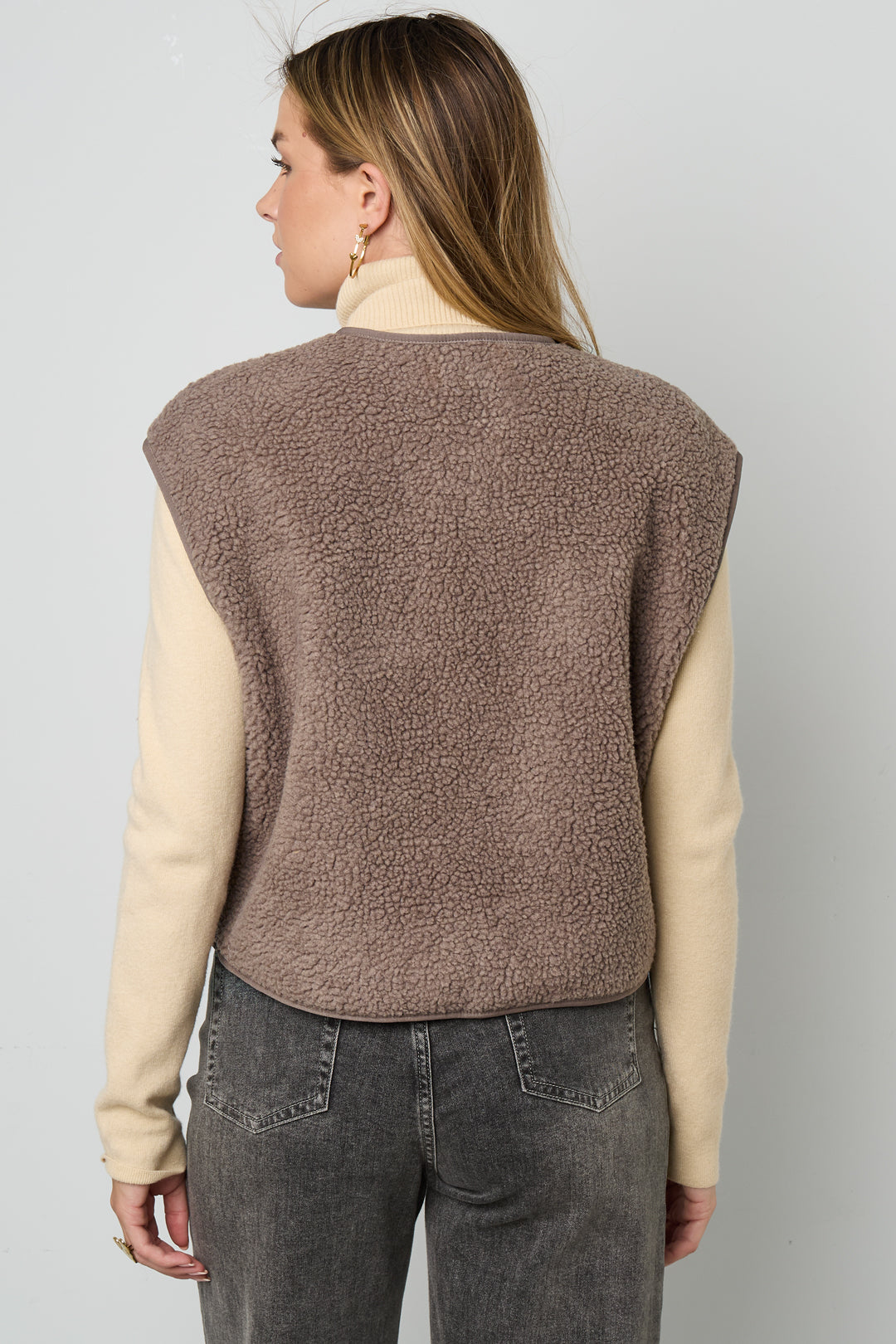 Teddyväst - Ärmlös - Loose Fit - Fleeceväst - Gilet för dam-Mira Lina