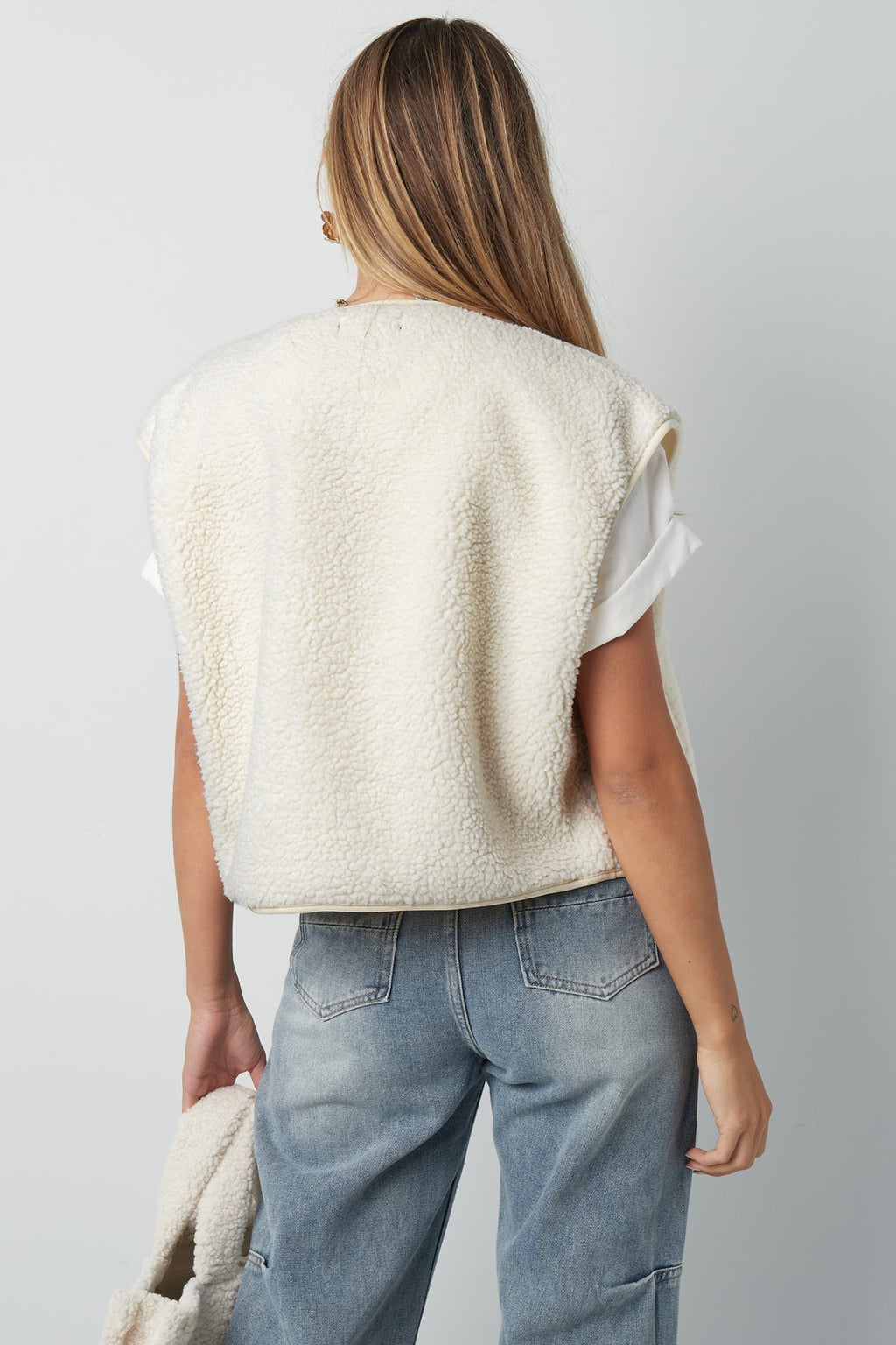 Teddyväst - Ärmlös - Loose Fit - Fleeceväst - Gilet för dam-Mira Lina