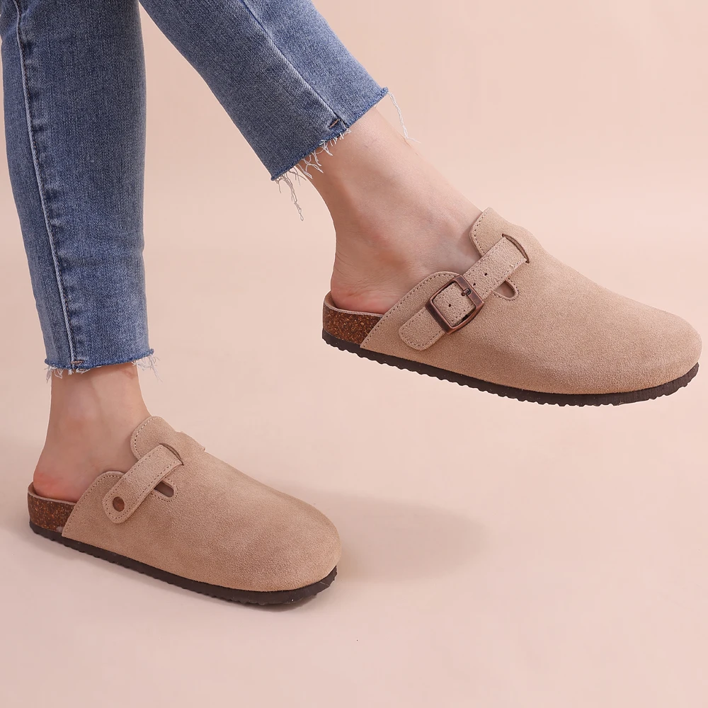 Träskor | Slip-On | Borstad mikrofiber | Ergonomisk forma skor | Träskor för kvinnor-Mira Lina