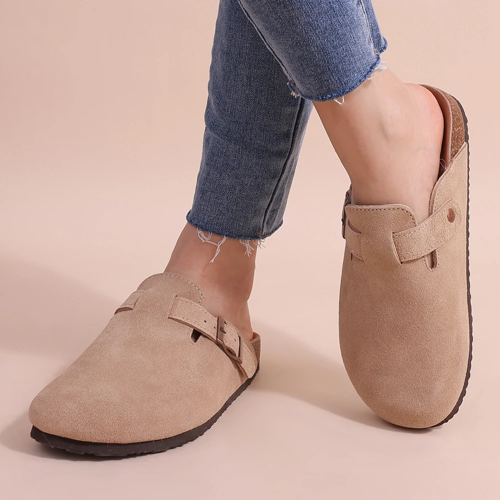 Träskor | Slip-On | Borstad mikrofiber | Ergonomisk forma skor | Träskor för kvinnor-Mira Lina