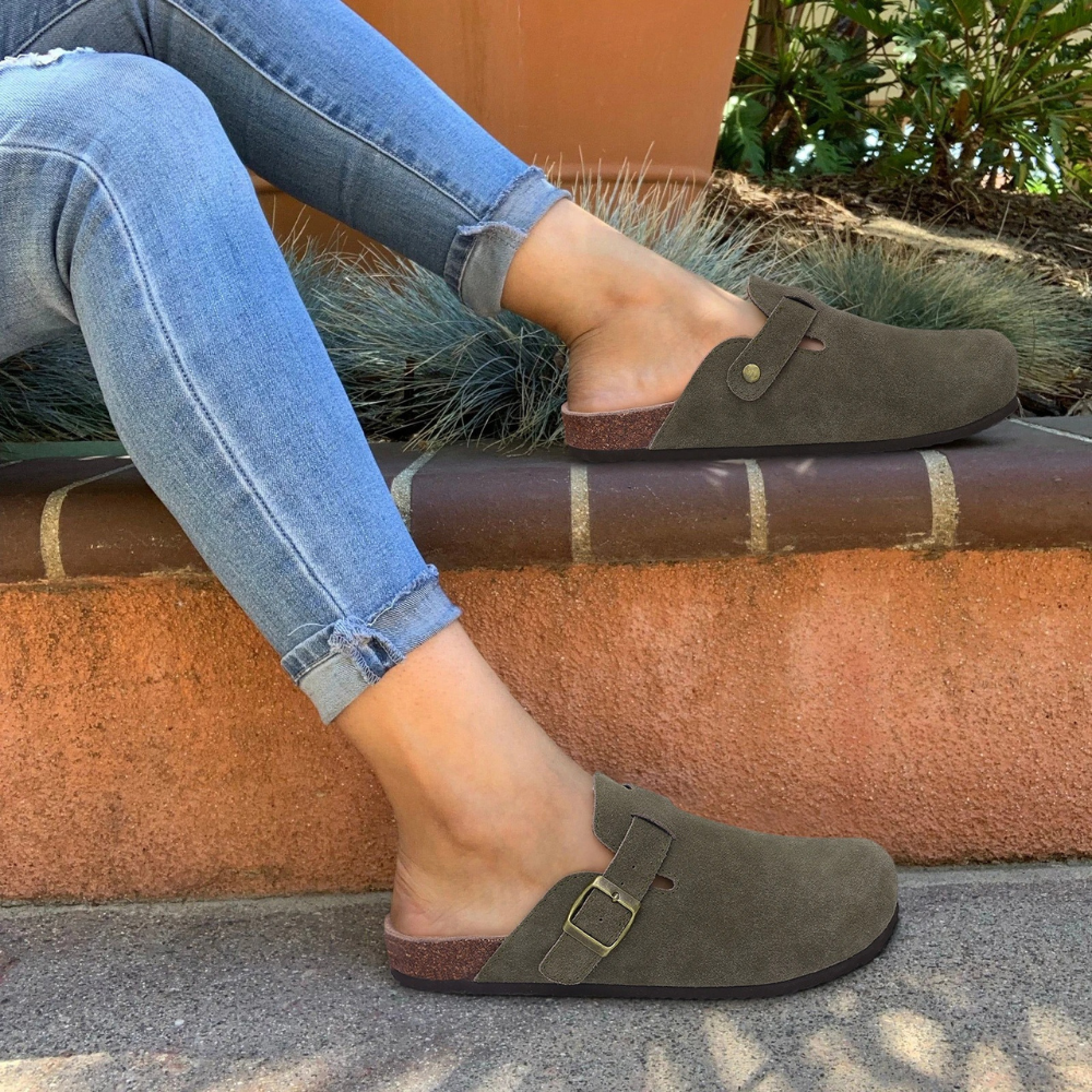 Träskor | Slip-On | Borstad mikrofiber | Ergonomisk forma skor | Träskor för kvinnor-Mira Lina