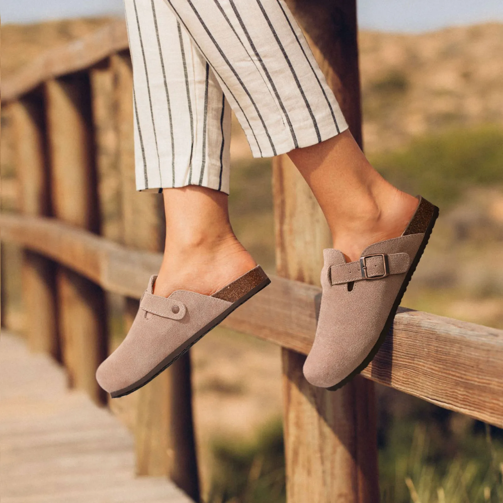 Träskor | Slip-On | Borstad mikrofiber | Ergonomisk forma skor | Träskor för kvinnor-Mira Lina
