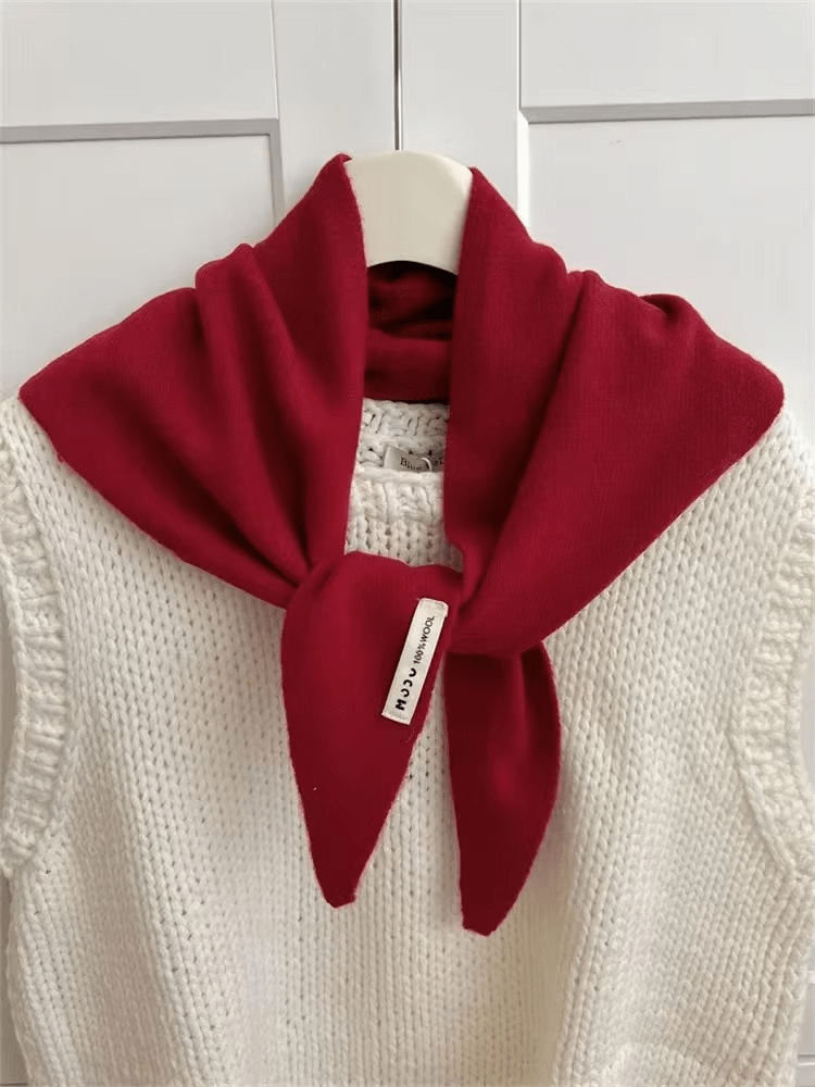 Triangelstickad halsduk | Liten | Varm | Triangelhalsduk | Damhalsduk-Mira Lina