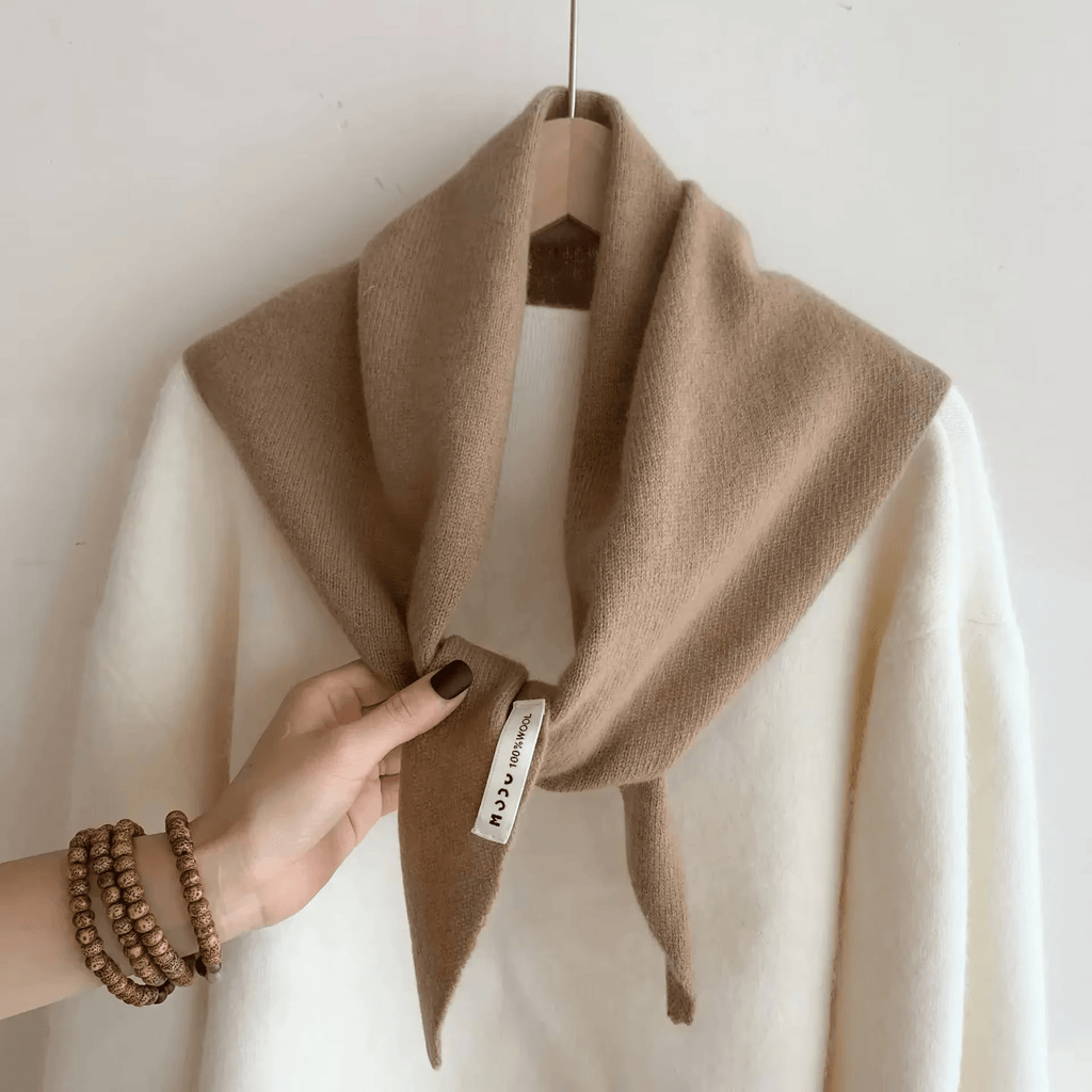 Triangelstickad halsduk | Liten | Varm | Triangelhalsduk | Damhalsduk-Mira Lina