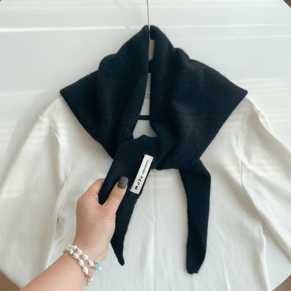 Triangelstickad halsduk | Liten | Varm | Triangelhalsduk | Damhalsduk-Mira Lina