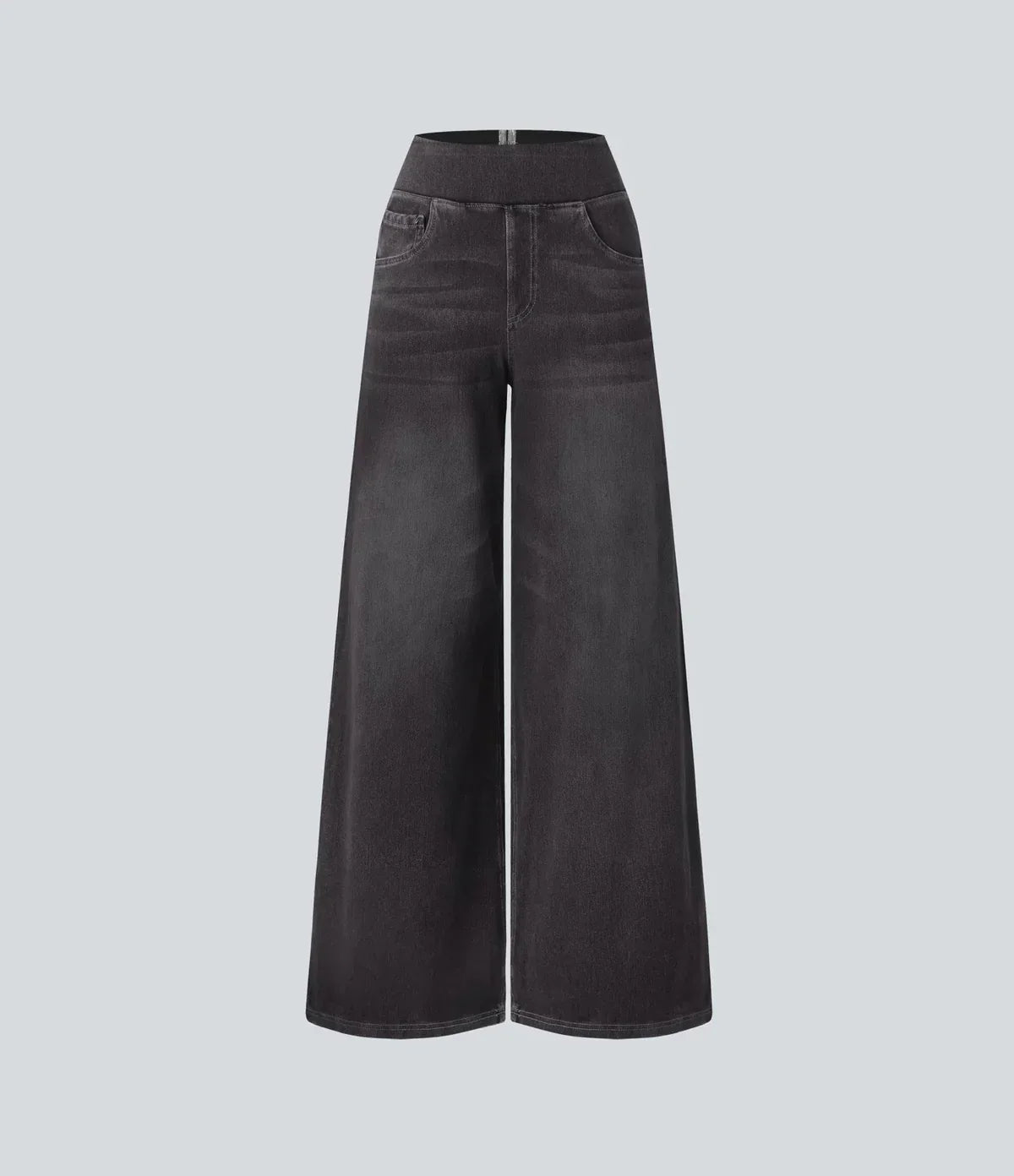 Wide Leg-jeans – Elastiska jeans med hög midja för damer-Mira Lina
